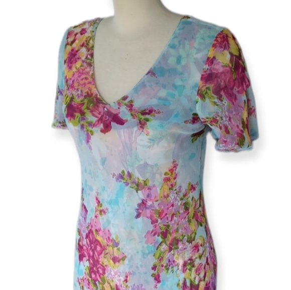 Floral reversible Dress Midi Size L - Picture 11 of 14